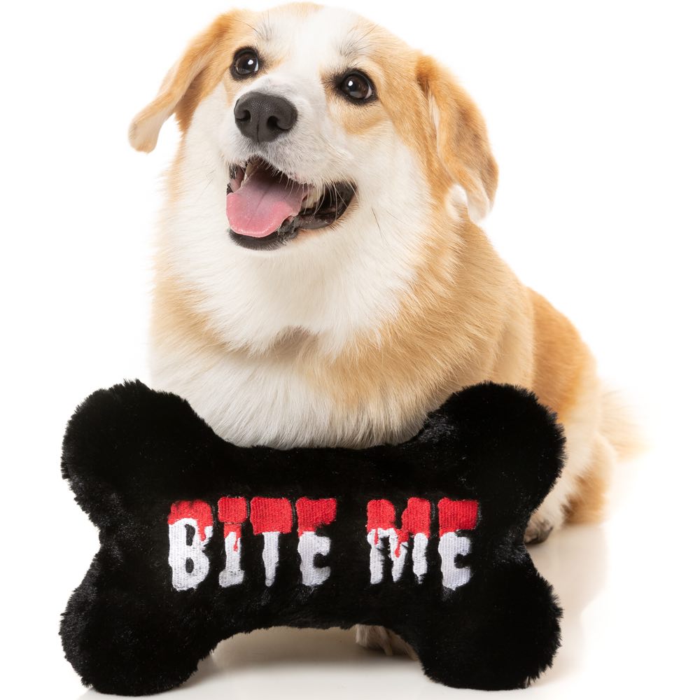 15% OFF: FuzzYard Halloween Bite Me Bone Plush Dog Toy