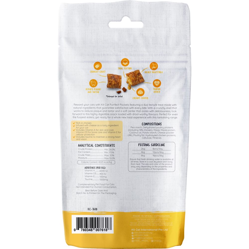 Kit Cat Purrfect Pockets Chicken & Cheese Cat Treats 60g