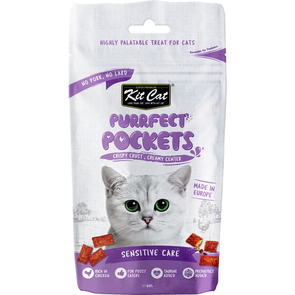 Kit Cat Purrfect Pockets Sensitive Care Cat Treats 60g