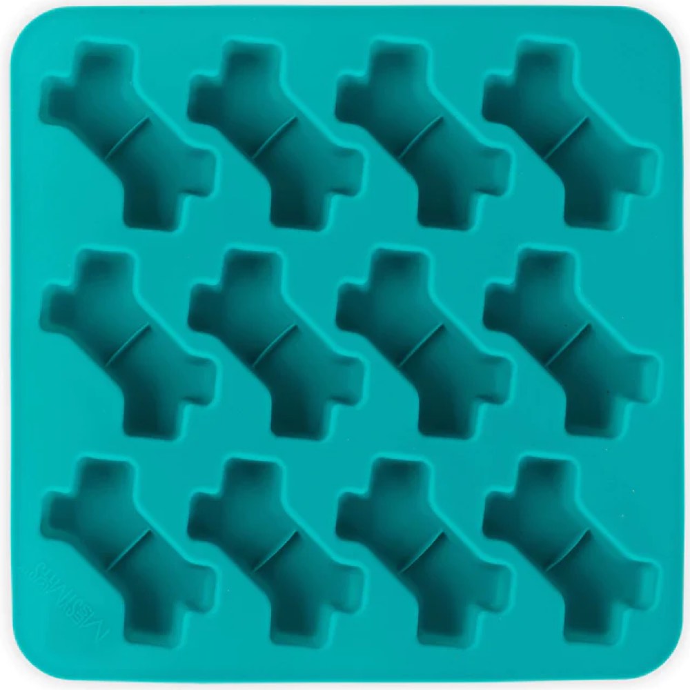 "Messy Mutts Silicone Dog Treat Making Mold (12 Bones, Blue)"