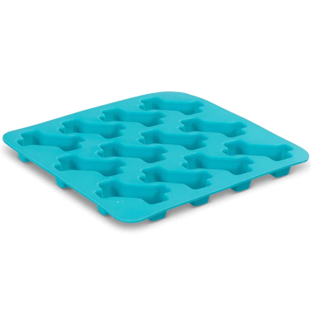 "Messy Mutts Silicone Dog Treat Making Mold (12 Bones, Blue)"