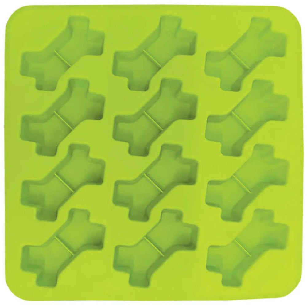 "Messy Mutts Silicone Dog Treat Making Mold (12 Bones, Green)"