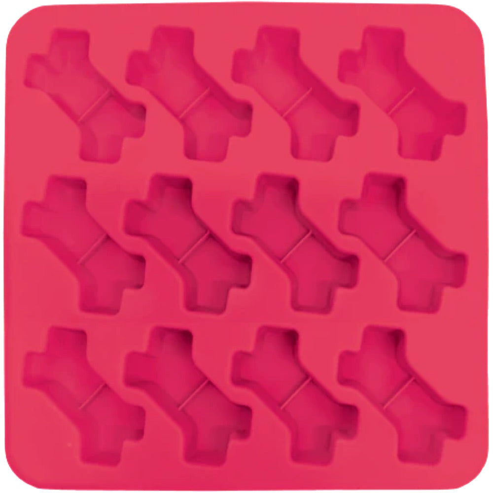"Messy Mutts Silicone Dog Treat Making Mold (12 Bones, Watermelon)"