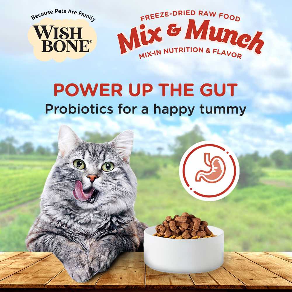 Wishbone Mix & Munch Beef & Venison Grain-Free Freeze-Dried Raw Food Cat Food Topper 350g