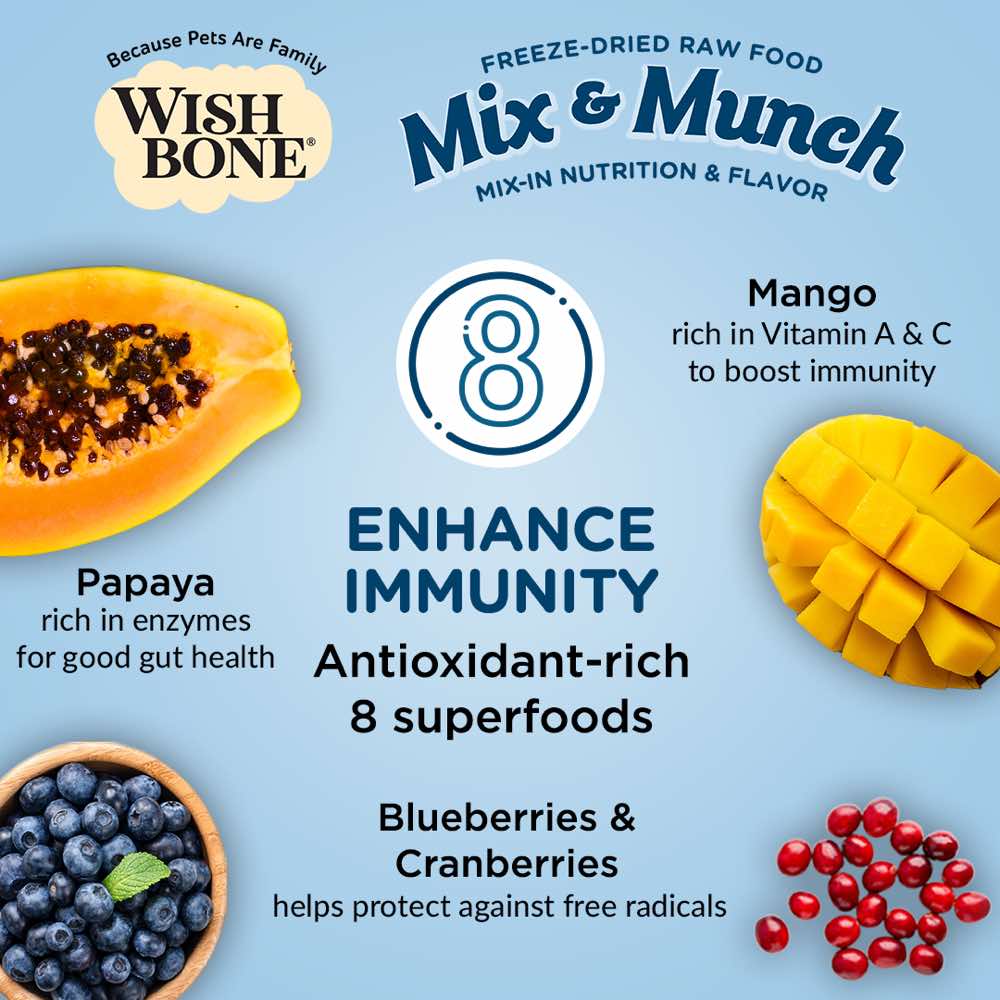 Wishbone Mix & Munch Chicken & Rabbit Grain-Free Freeze-Dried Raw Food Dog Food Topper 350g