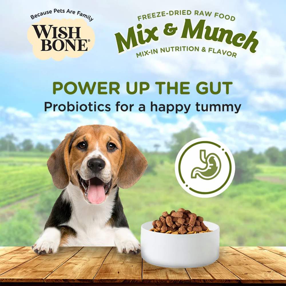 "Wishbone Mix & Munch Lamb, Goat & Chicken Grain-Free Freeze-Dried Raw Food Dog Food Topper 350g"