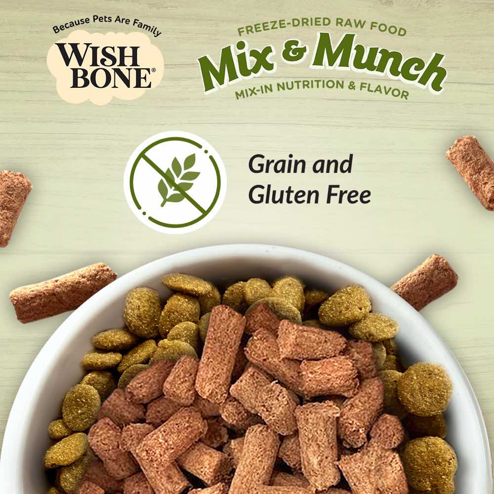 "Wishbone Mix & Munch Lamb, Goat & Chicken Grain-Free Freeze-Dried Raw Food Dog Food Topper 350g"