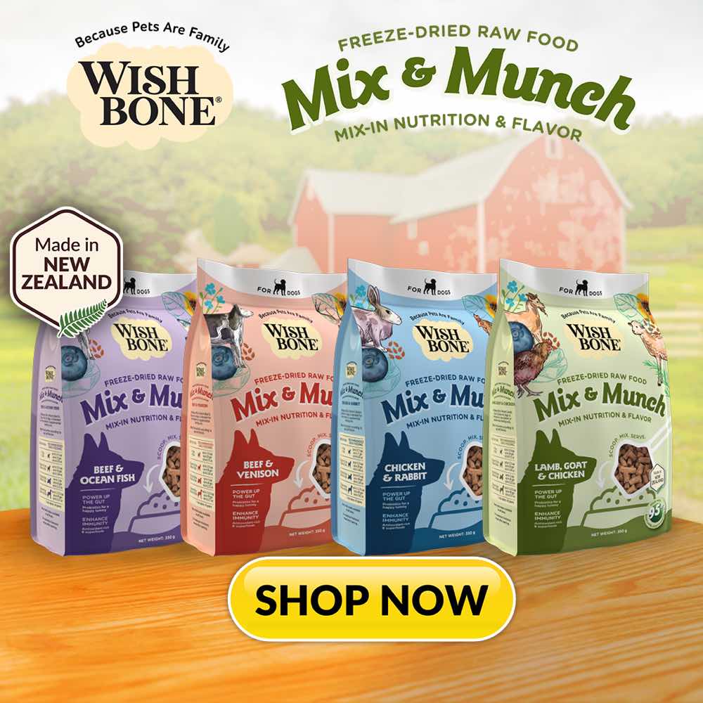 "Wishbone Mix & Munch Lamb, Goat & Chicken Grain-Free Freeze-Dried Raw Food Dog Food Topper 350g"